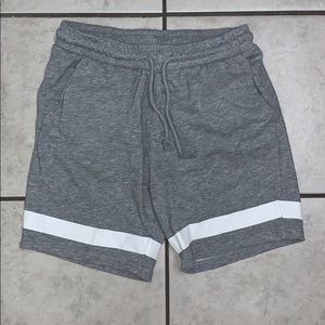 h&m grey stripe shorts